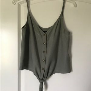 Abercrombie & Fitch, Small, Button Up Cami, Tie Front, Green